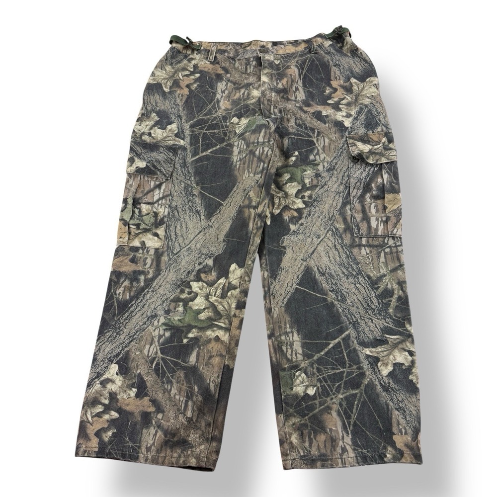 Scentlok Green Camo Odor Eliminating Hunting Cargo Pants Adjustable Waist USA L